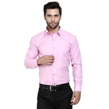 Swaz Men Slim Fit Formal Pin Checked Pink Shirt