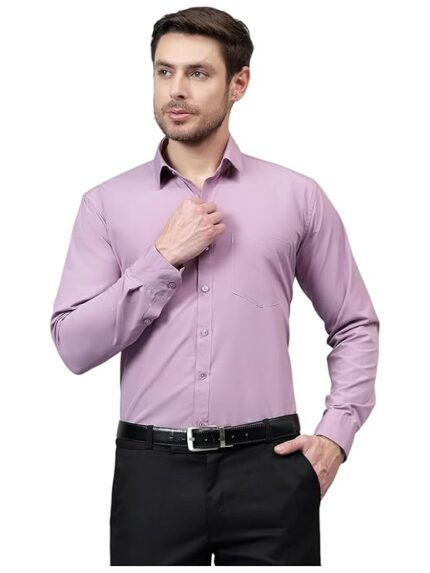 Swaz Men's Slim Fit Solid Pollycotton Formal Shirt | Plain | Full Sleeve - Slim Fit |Spread Collar |Western |Workwear Shirts for Men