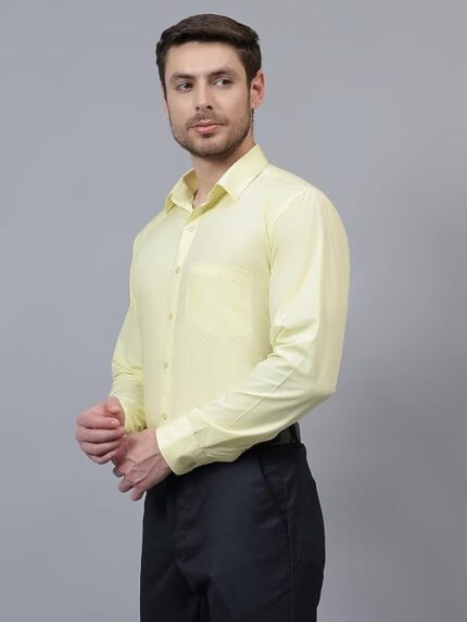 Men Lemon Slim Fit Solid Spread Collar Formal Shirt
