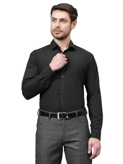 Spread Collar Slim Fit Satin Formal Shirt