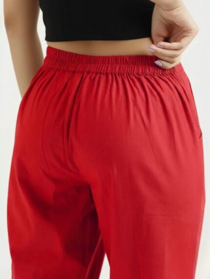 Women Mid-Rise Cropped Cotton Trousers