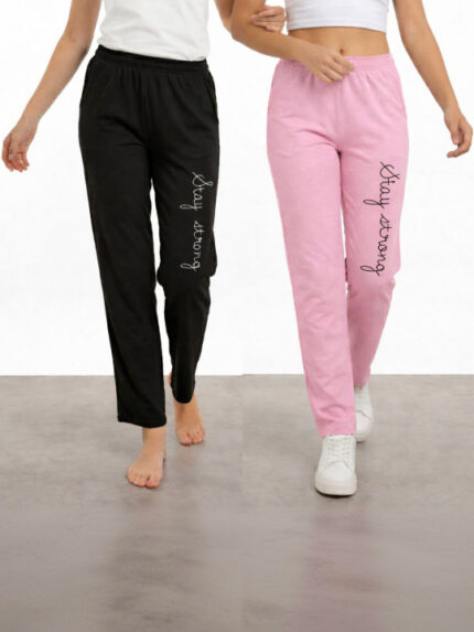 Pack of 2 Women Cotton Regular Fit Pyjama with Side Pockets